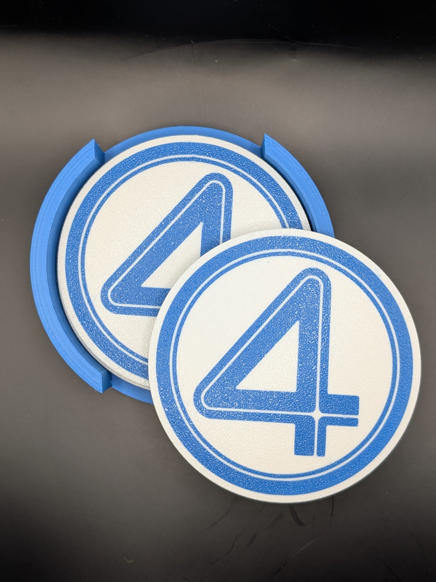 Fantastic Four Inspired 3D Printed Coasters – Superhero Home Decor | Marvel Fan Gift | Set of 4
